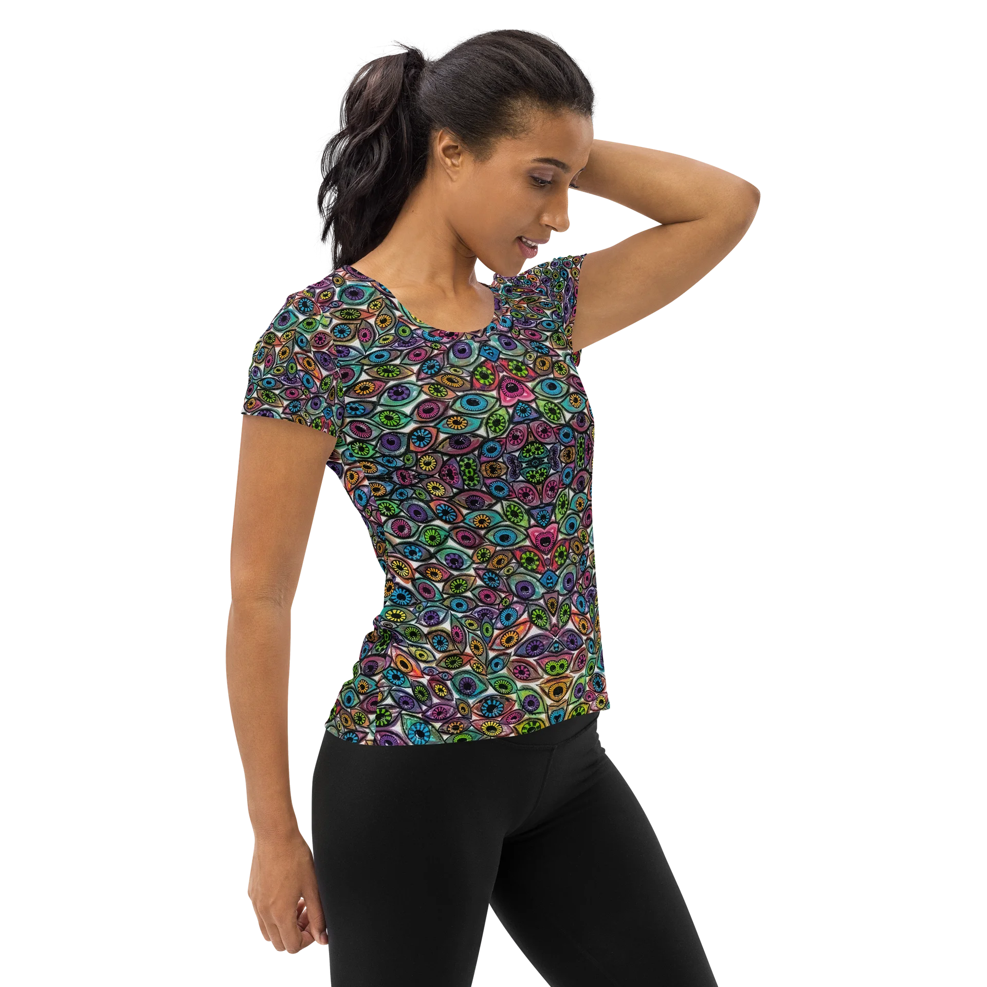 Women's Colorful Eyes Athletic T Shirt | Eye See You Too product image (4)