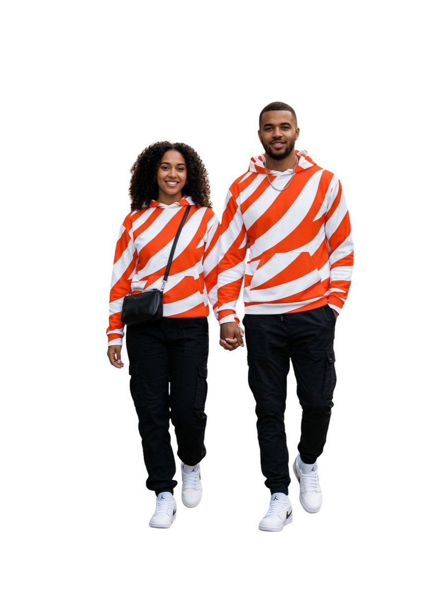 Tiger Print Graphic Hoodie – Orange White product image (6)