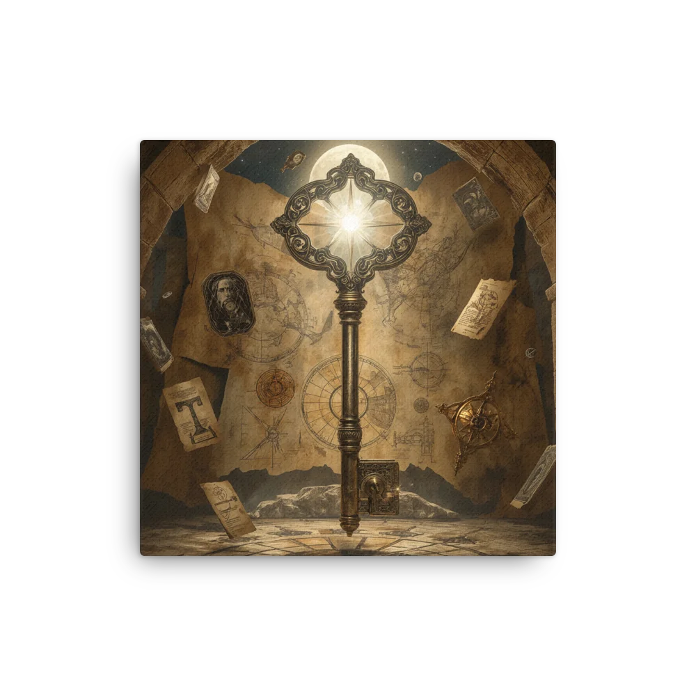 The Gatekeeper’s Key – Eternal Archive | Square Canvas product image (1)