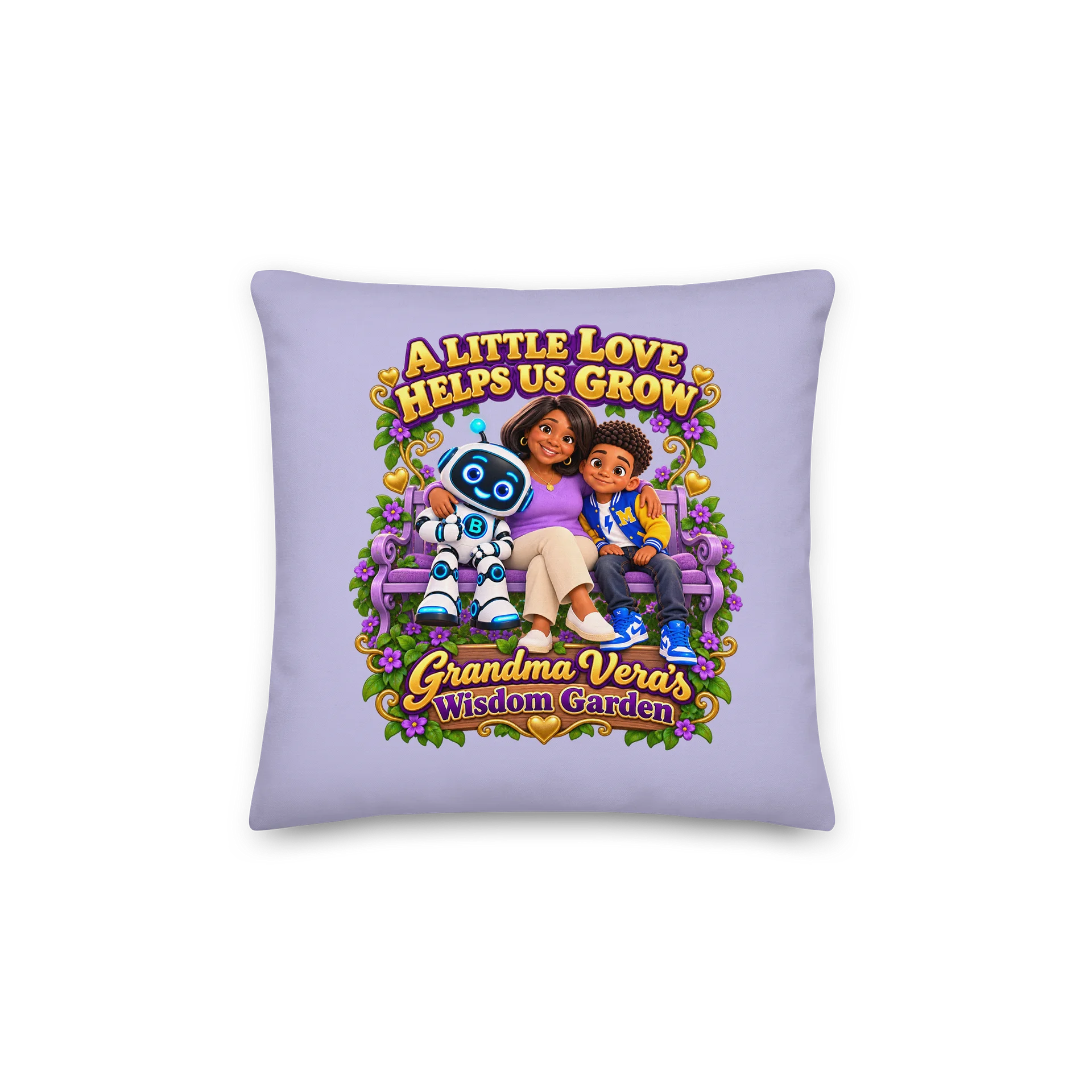 A Little Love Helps Us Grow Throw Pillow | Grandma Vera’s Wisdom Garden product image (6)