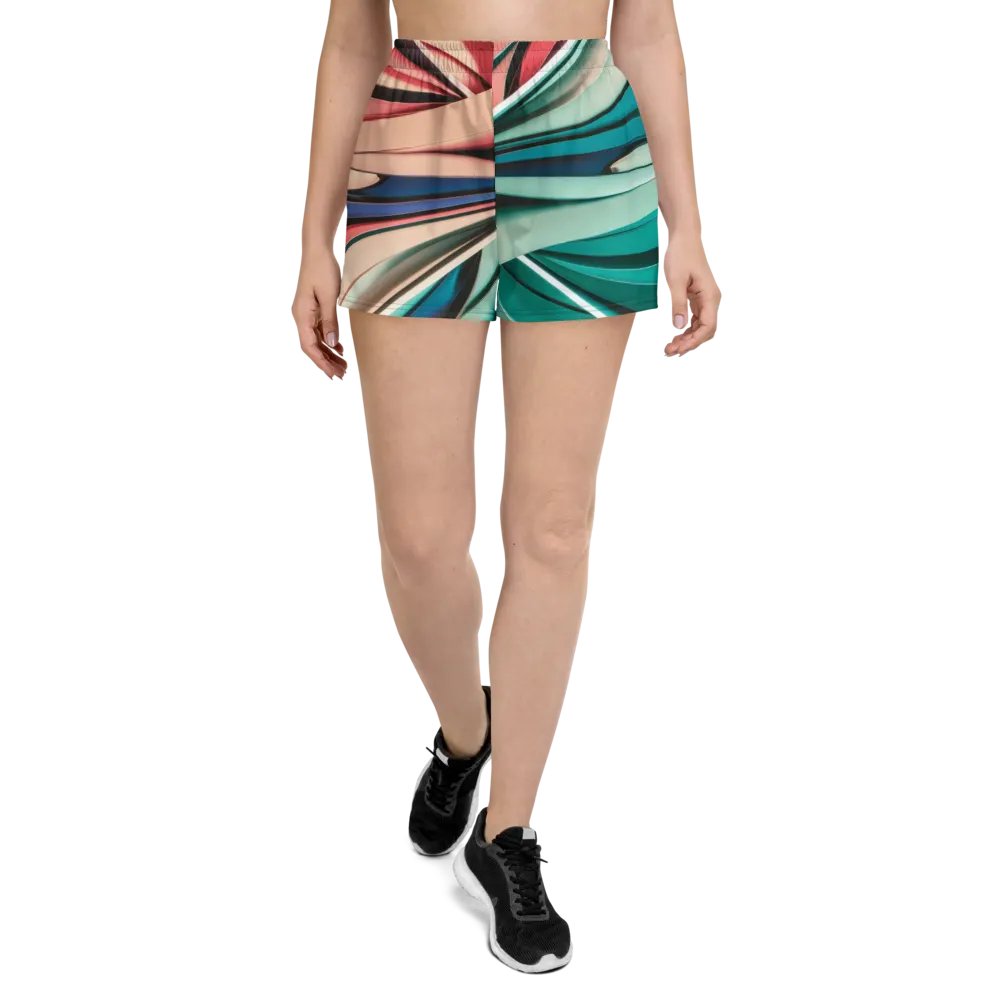 Abstract Geometric Unisex Athletic Shorts in Vibrant Colors (XS-3XL) product image (5)