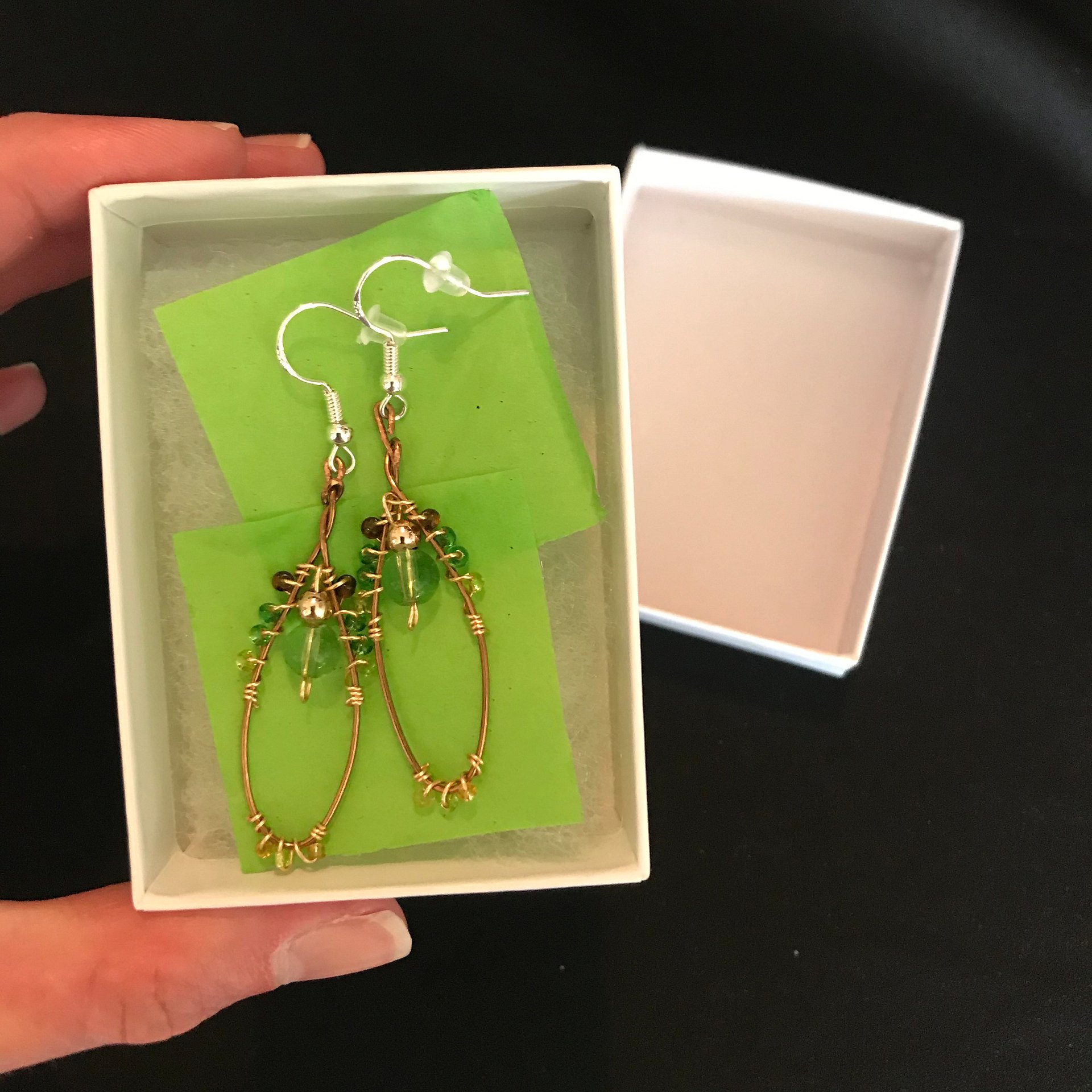Forest Green Bronze Drop Earrings product image (2)