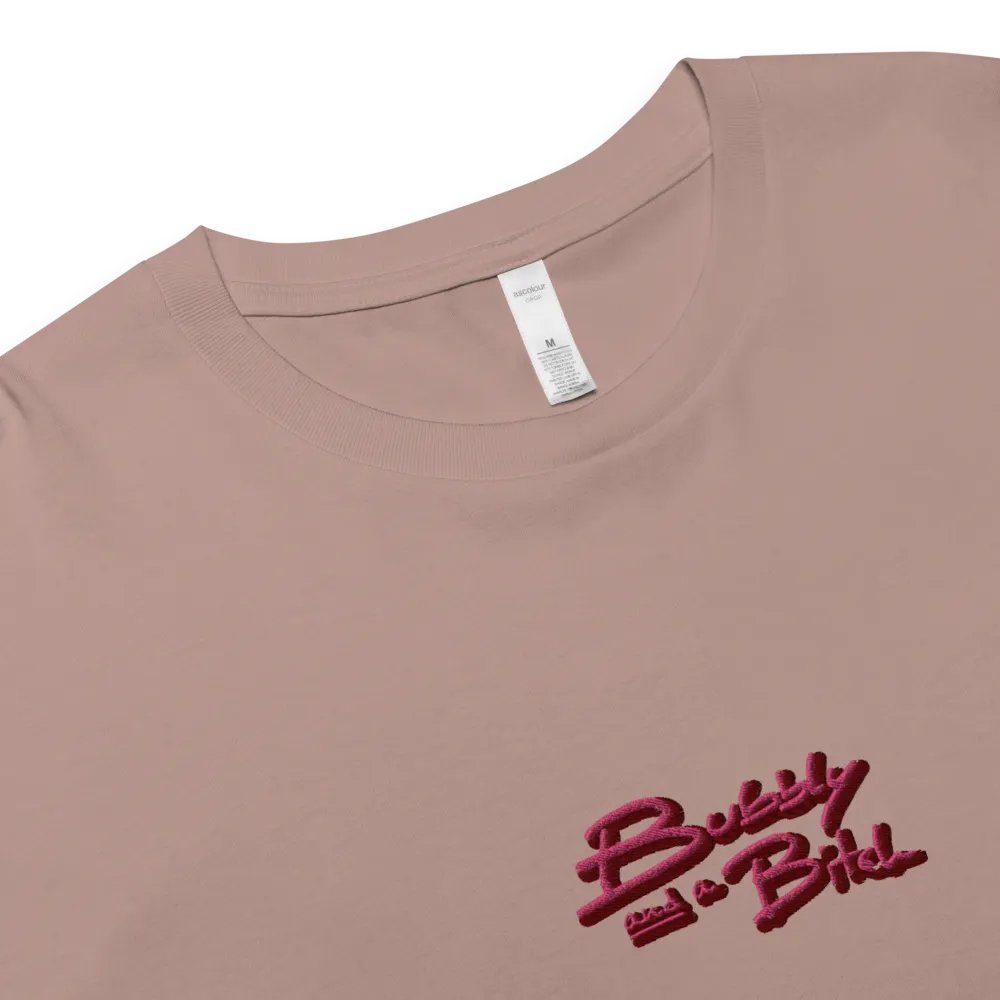 Bubbly and a B*tch (rose shadow design) embroidered cotton crop top product image (21)