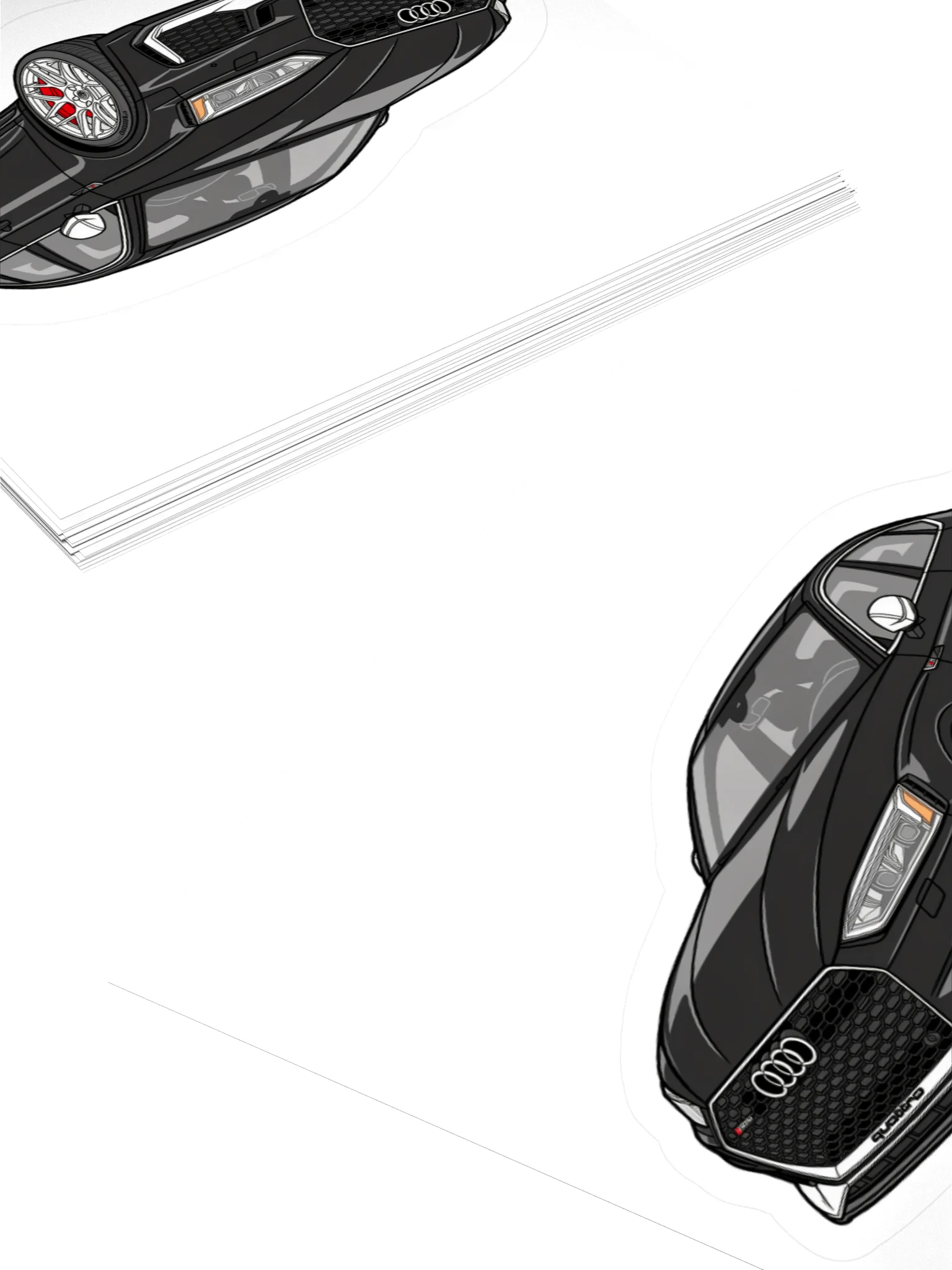 Black Audi RS5 Sportback Sticker (Retro, Sketch, Silhouette) product image (10)