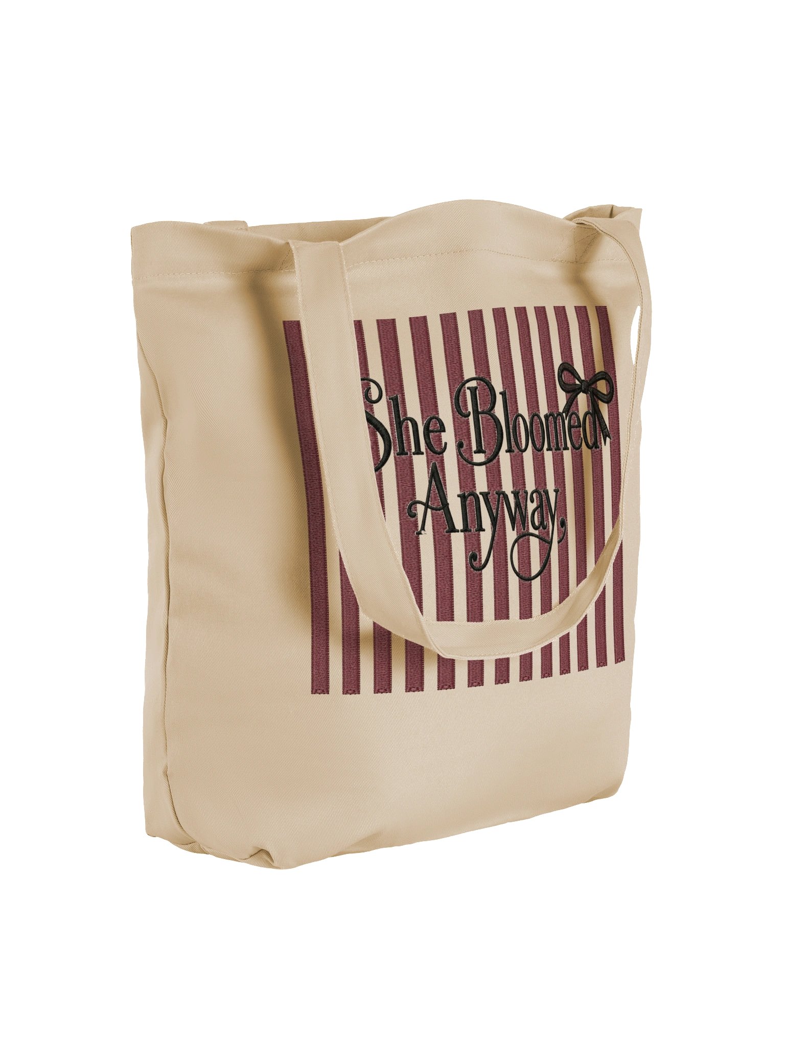 She Bloomed Anyway Tote Bag | Vintage Coquette Organic Cotton Canvas Bag product image (5)