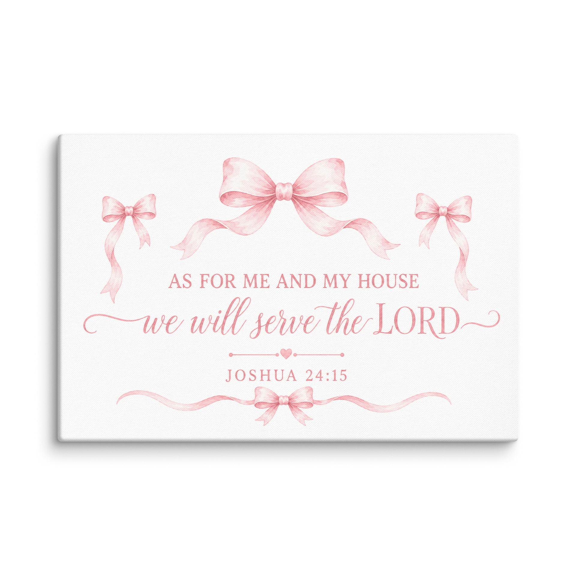 As For Me And My House Pink Coquette Bow Christian Wall Art product image (1)