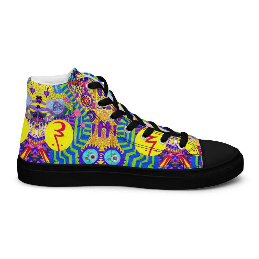 Abstract Colourful Doodle Ladies High Top Canvas Shoes product image (12)