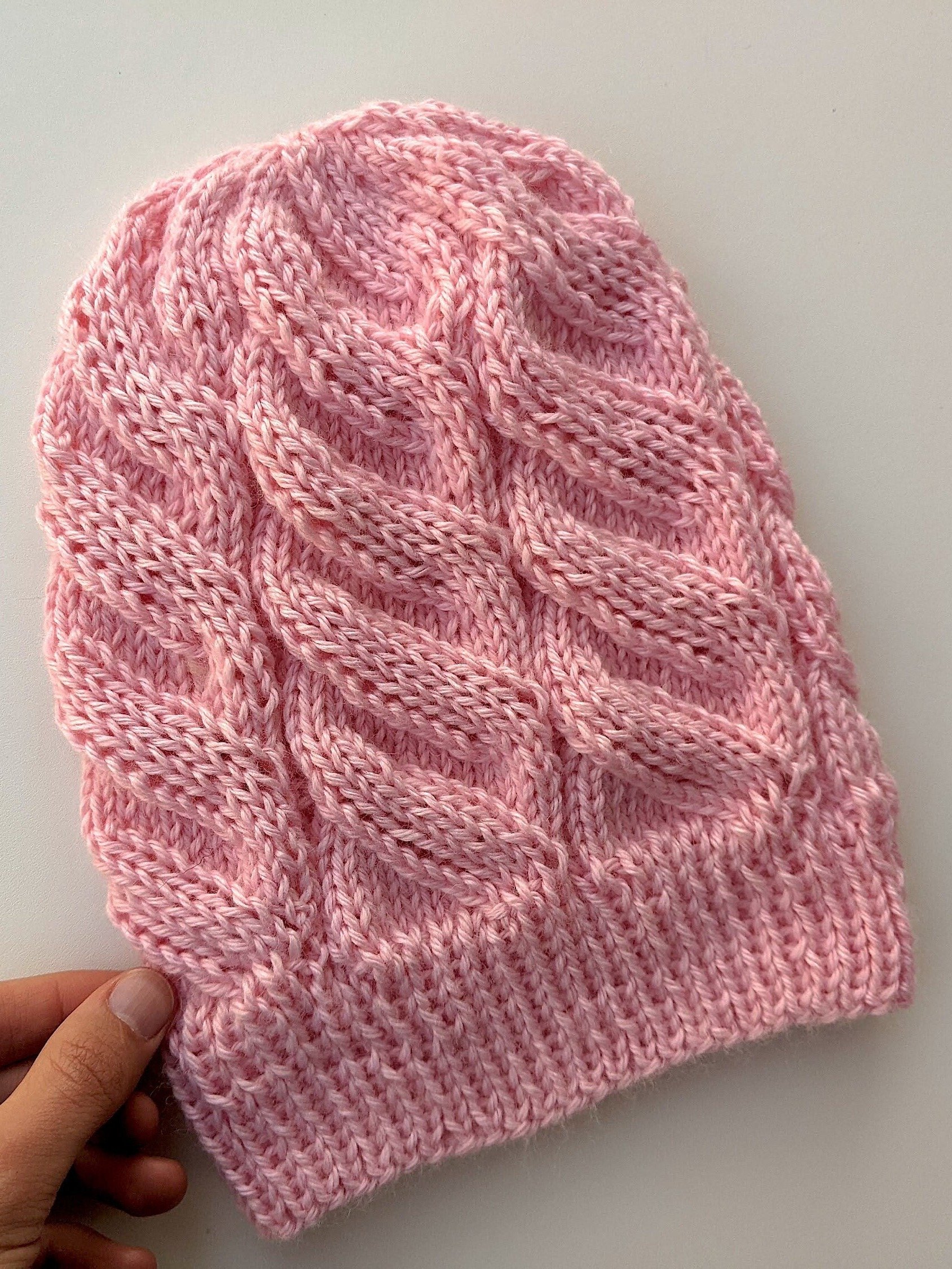 Azure Faux Cables Knit Hat Pattern product image (1)