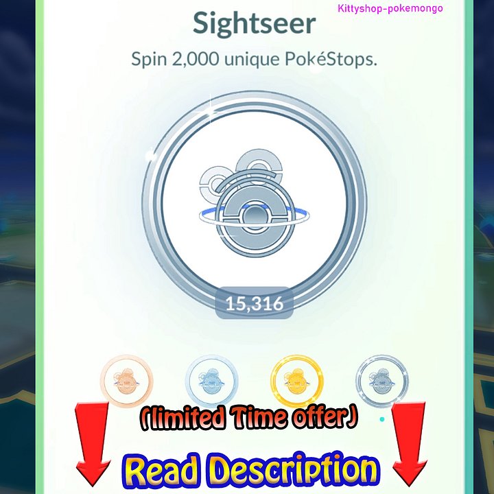 🟢Pokémon Go!🎖- Sightseer Platinum Medal Achievement! (100% Safe) product image (1)