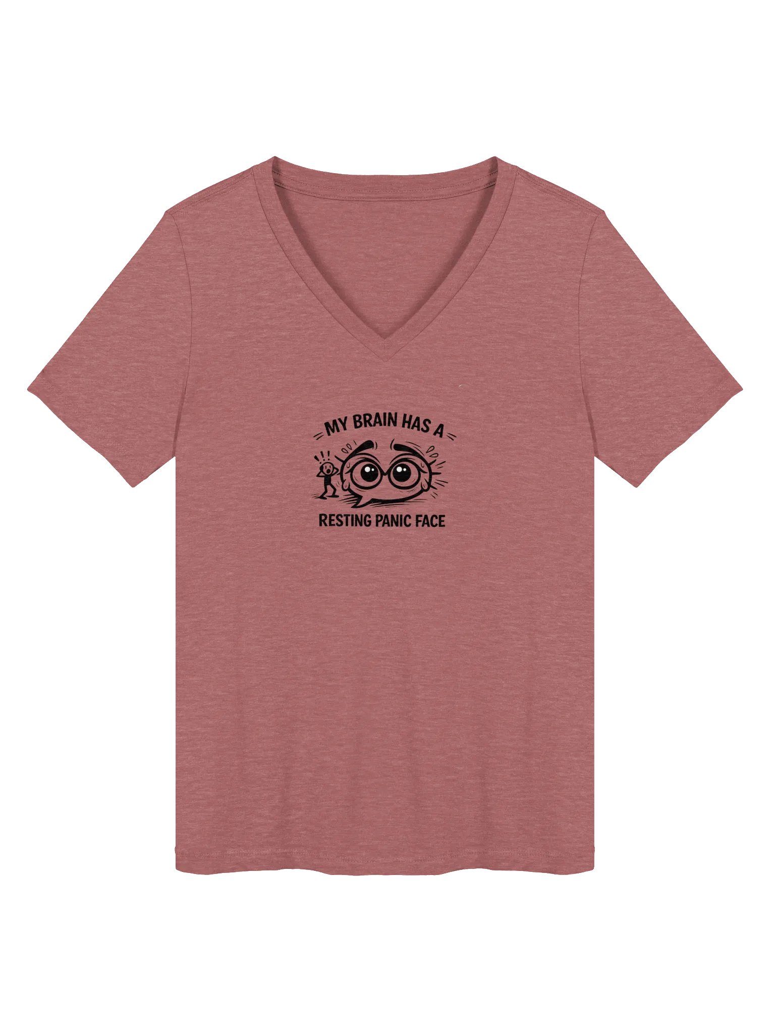 Resting Panic Face V-Neck Tee product image (1)