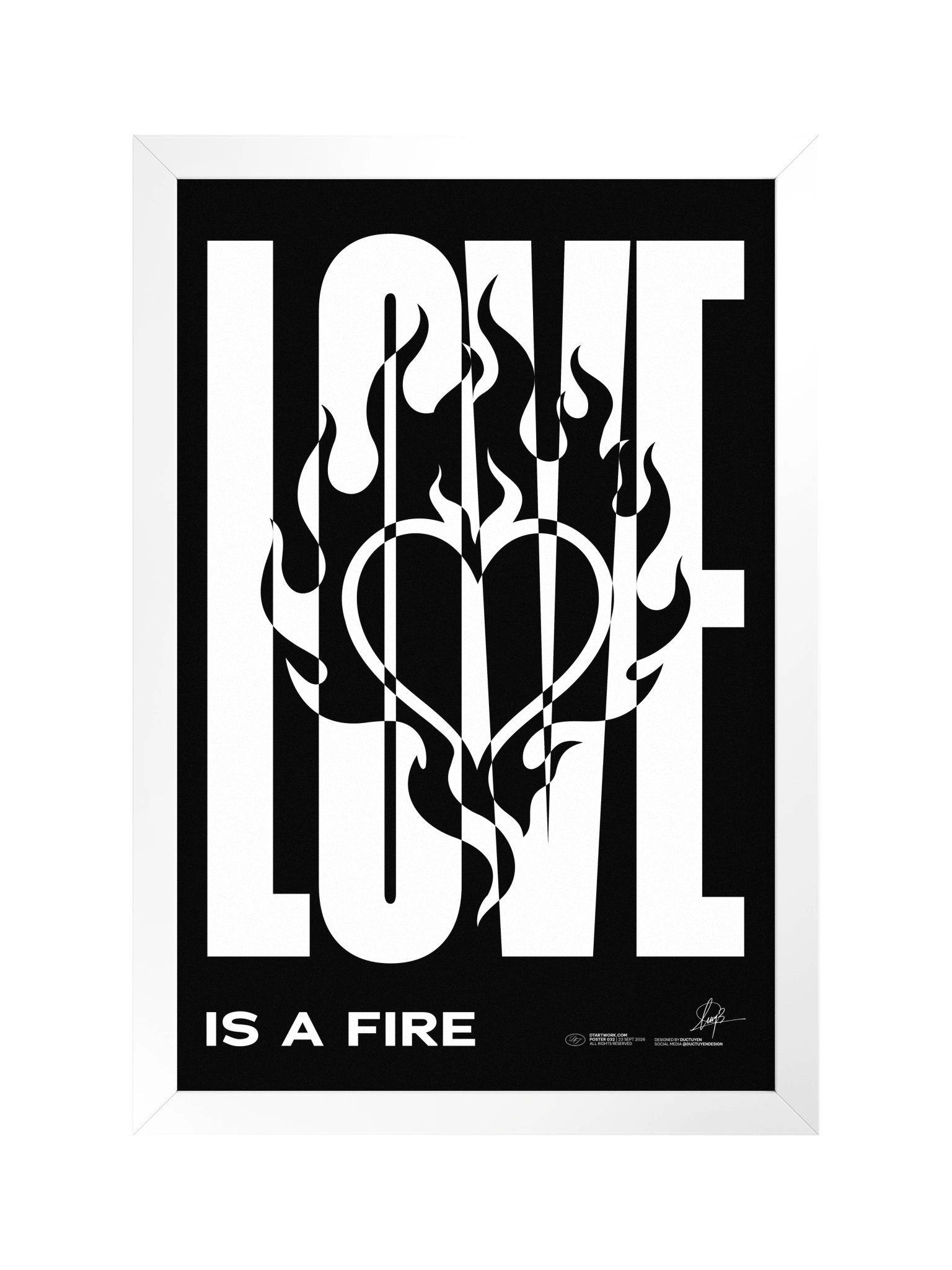 "LOVE IS A FIRE" Framed Poster product image (74)