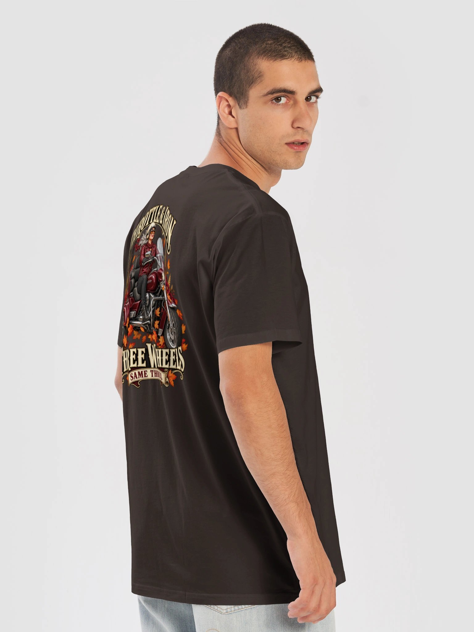 Throttle & Iron Three Wheels, Same Thrill Fall T-Shirt product image (8)