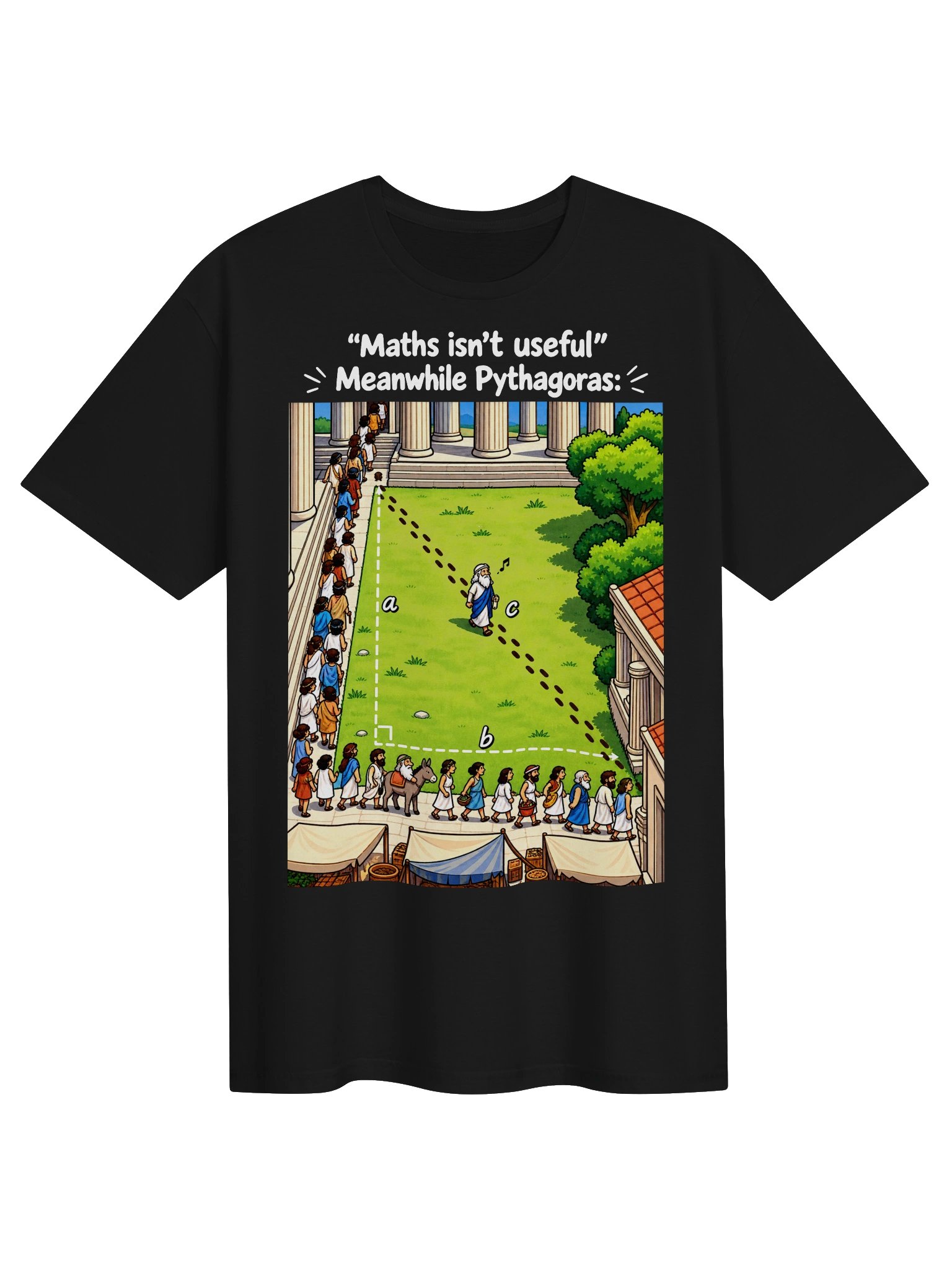 Maths Isn’t Useful – Meanwhile Pythagoras Funny Math T-Shirt product image (1)