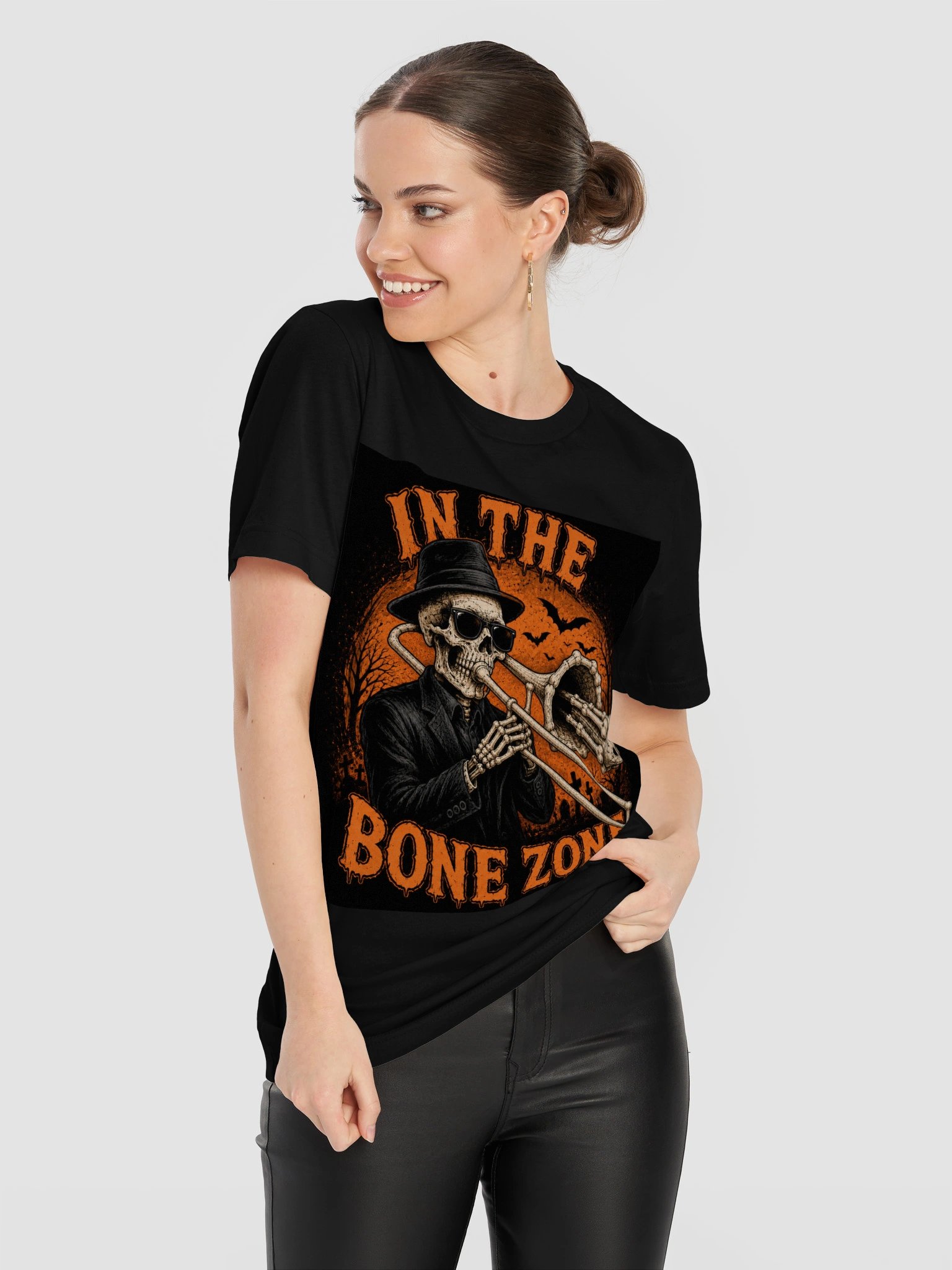 In the Bone Zone! Halloween Tee – Black (TikTok) product image (12)