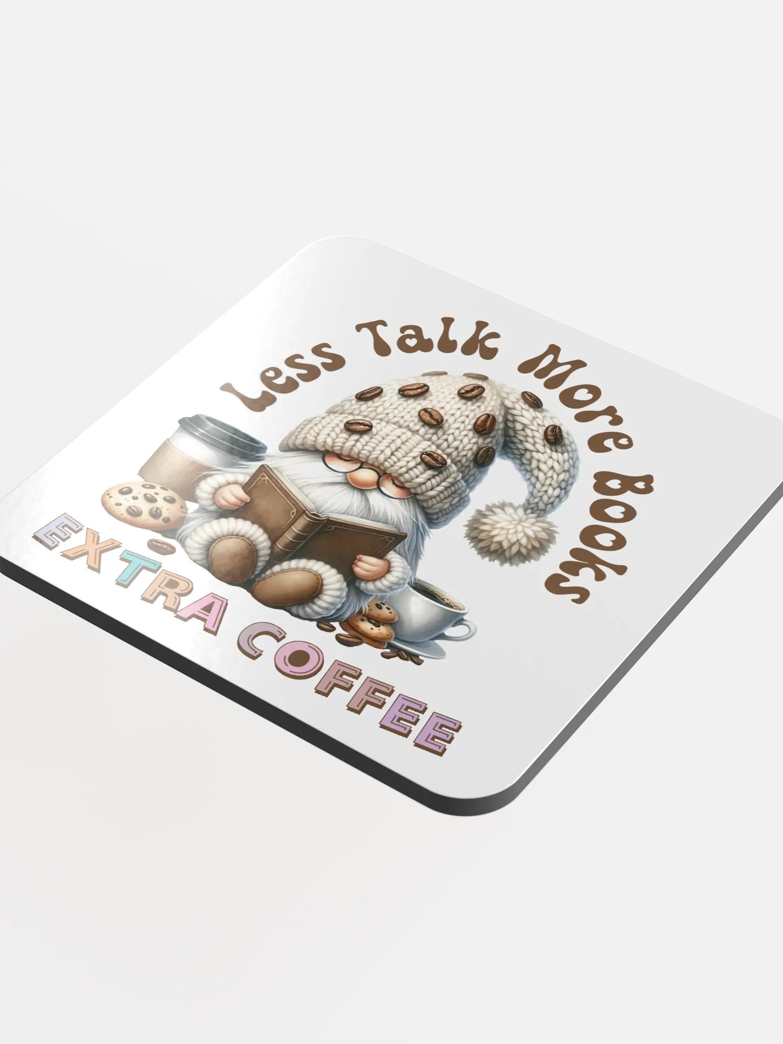 Less Talk More Books Extra Coffee Gnome Coasters product image (4)