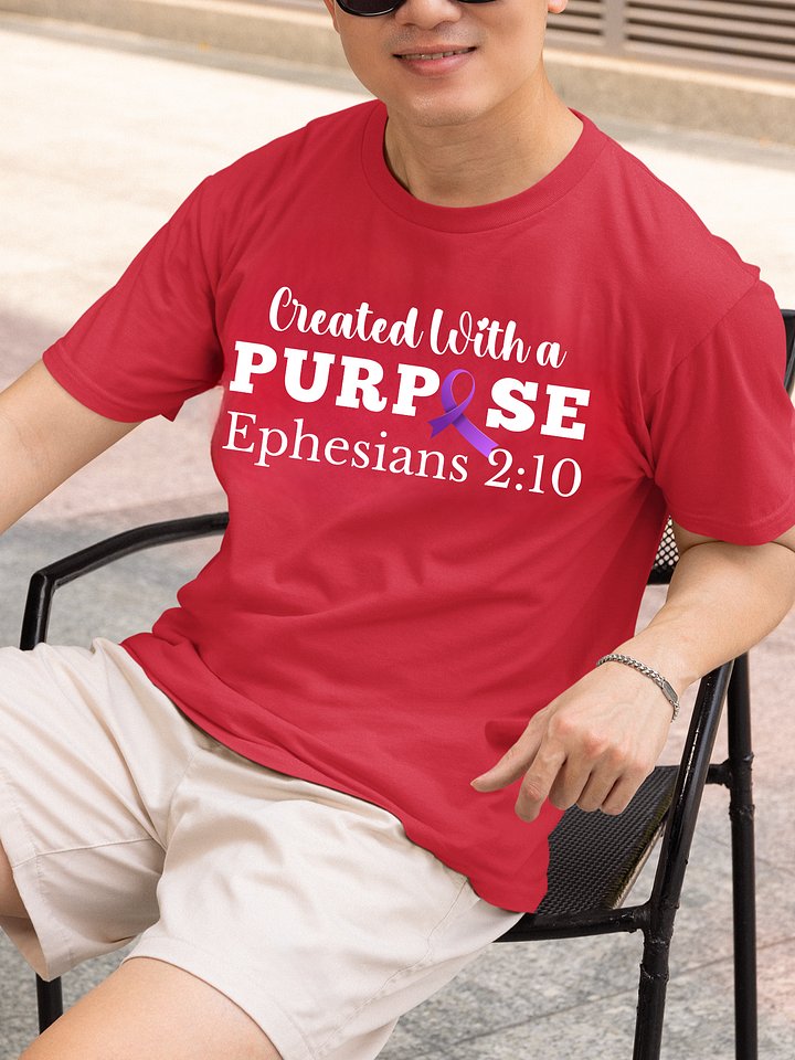 Created With A Purpose : Purple Ribbon Alzheimer's Awareness Gildan Heavy T-shirt product image (1)