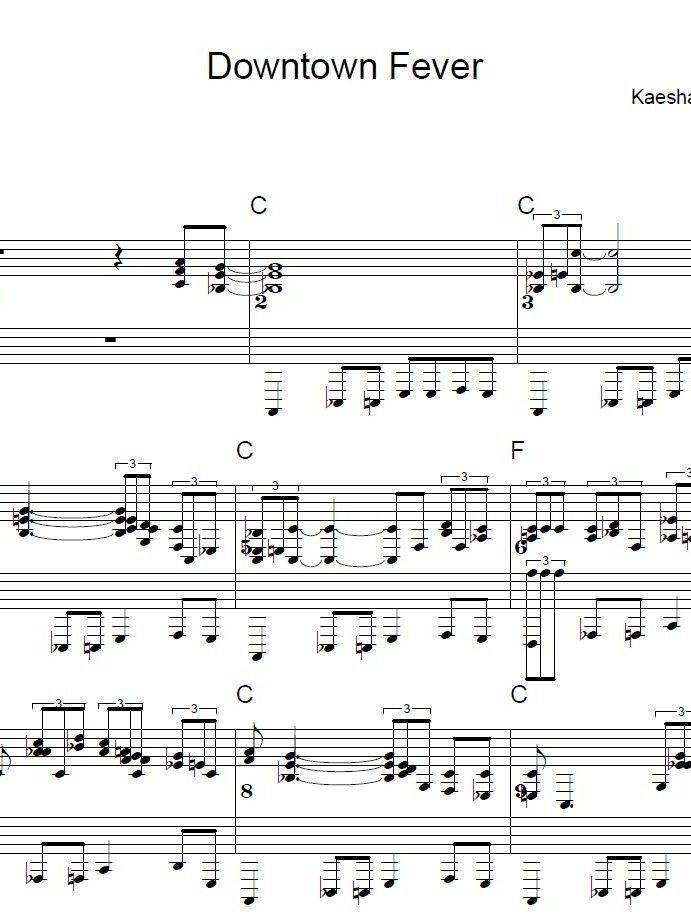 Downtown Fever - Blues piano - Piano sheet music product image (1)