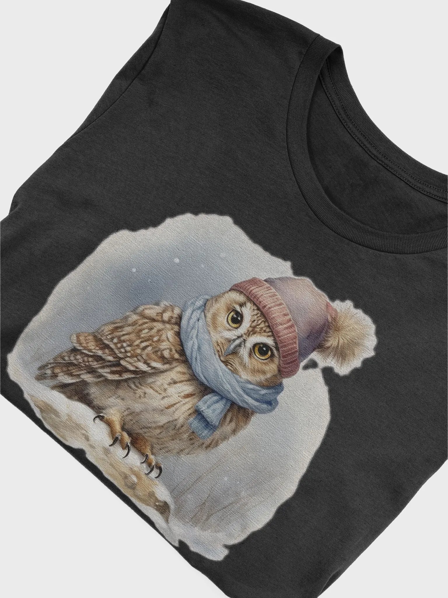 Adorable cute owl wearing a hat and scarf Supersoft T-Shirt product image (5)