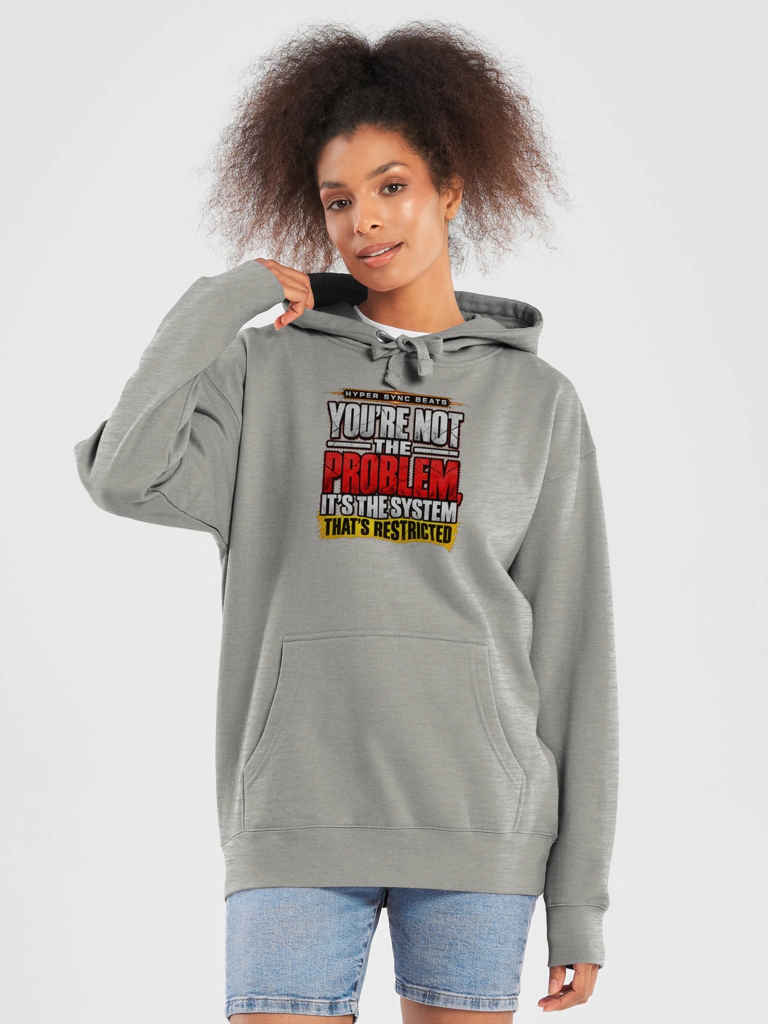 You’re Not the Problem, It’s the System That’s Restricted—Hyper Sync Beats Premium Graphic Hoodie PRICE product image (77)