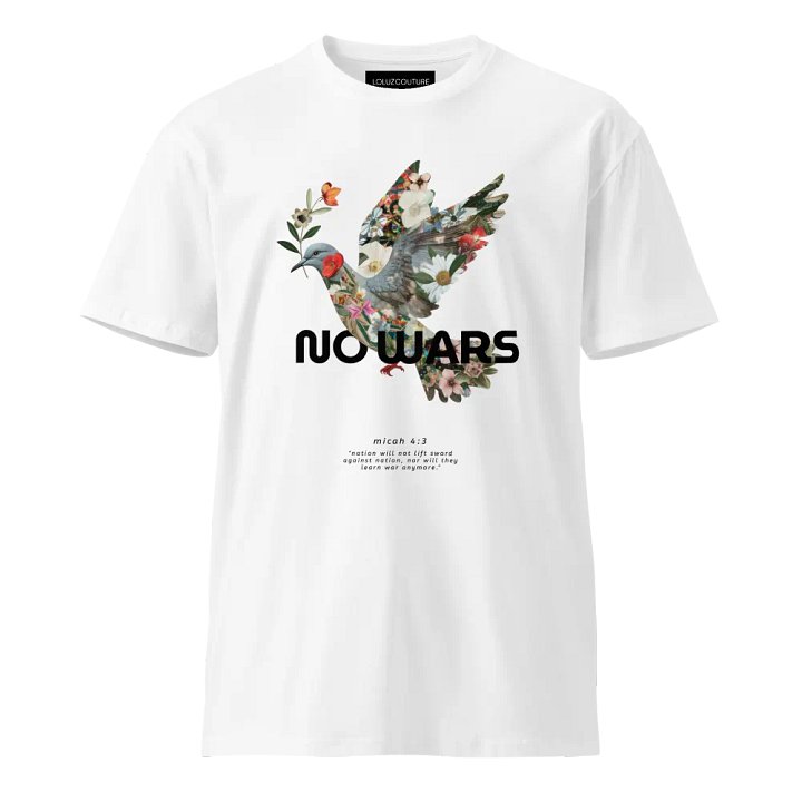 Floral Dove Peace “No Wars” | Micah 4:3 T-Shirt product image (1)