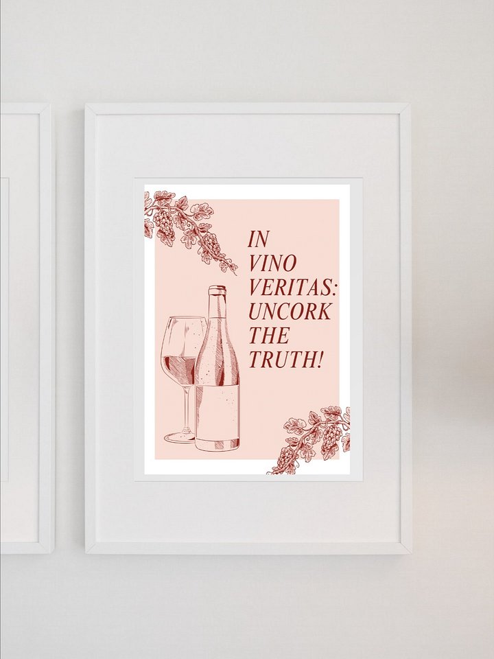 In Vino Veritas Wine Wall Art Vintage Wine Bottle Print, Fun Kitchen Decor, Wine Lover Gift, Bar or Dining Room Art Uncork the Truth Poster product image (1)