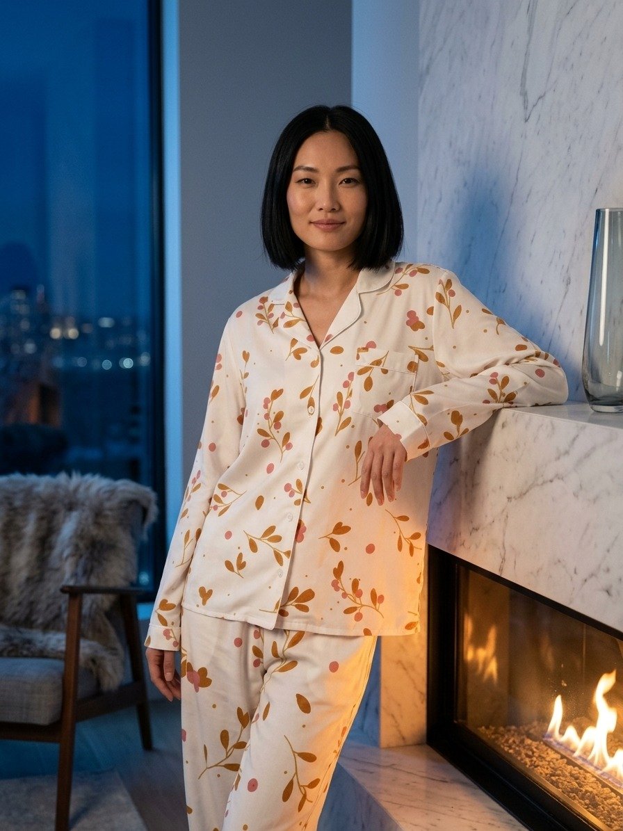 Women's Floral Long Sleeve Pajama Set – 2-Piece Button-Down Sleepwear product image (6)