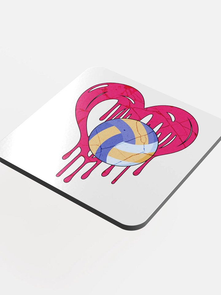 Heart Volleyball Love Cork Coaster product image (1)