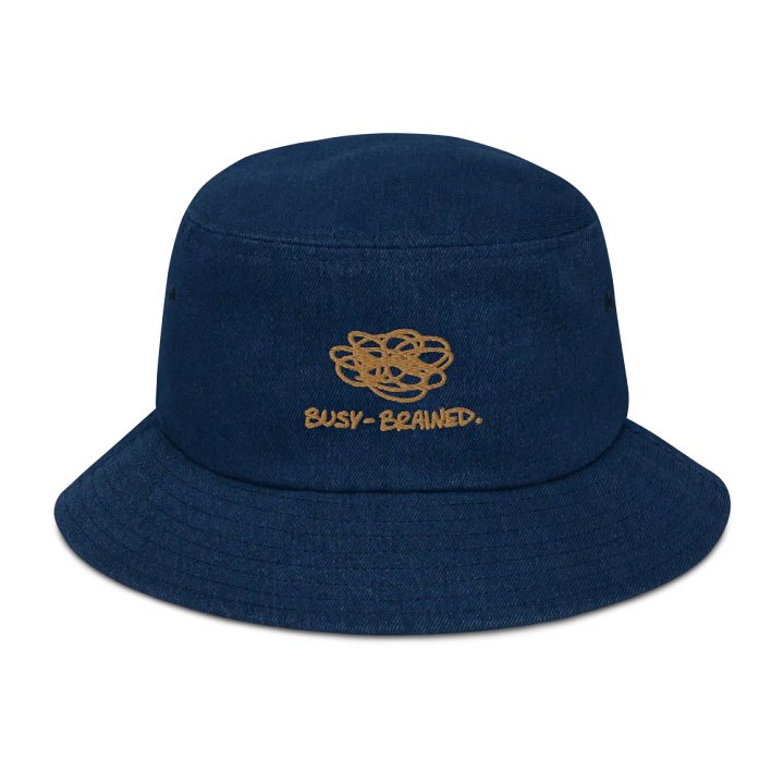 BUSY-BRAINED (brass) embroidered denim bucket hat product image (14)