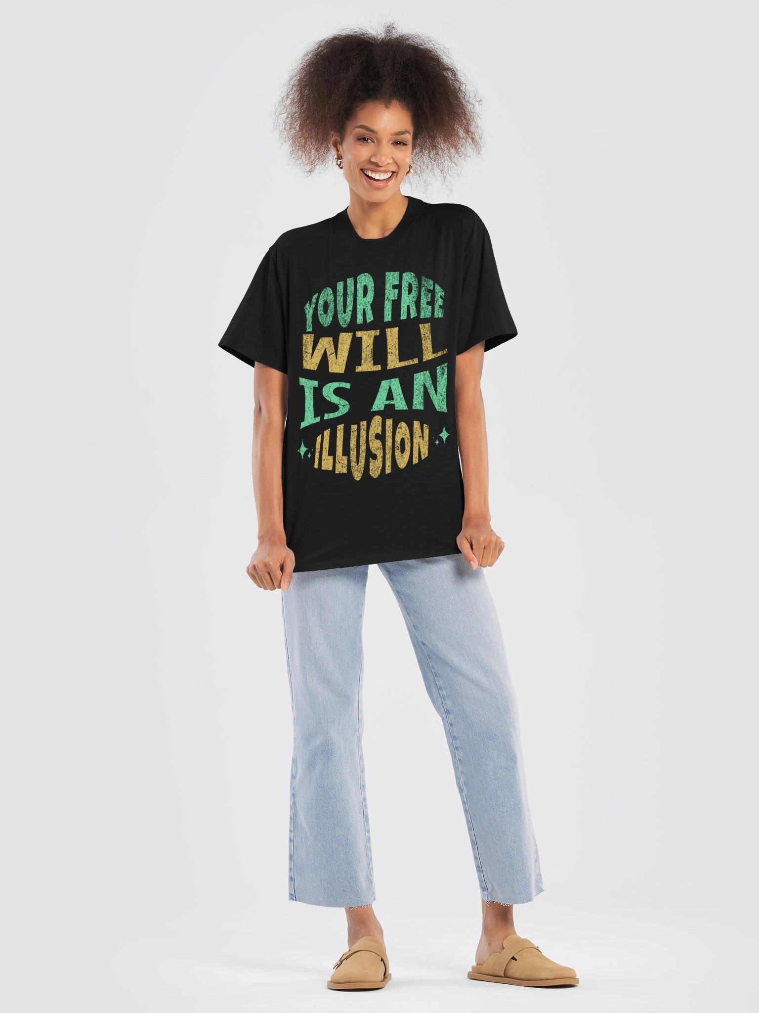 YOUR FREE WILL IS AN ILLUSION — Oversized Tee product image (5)