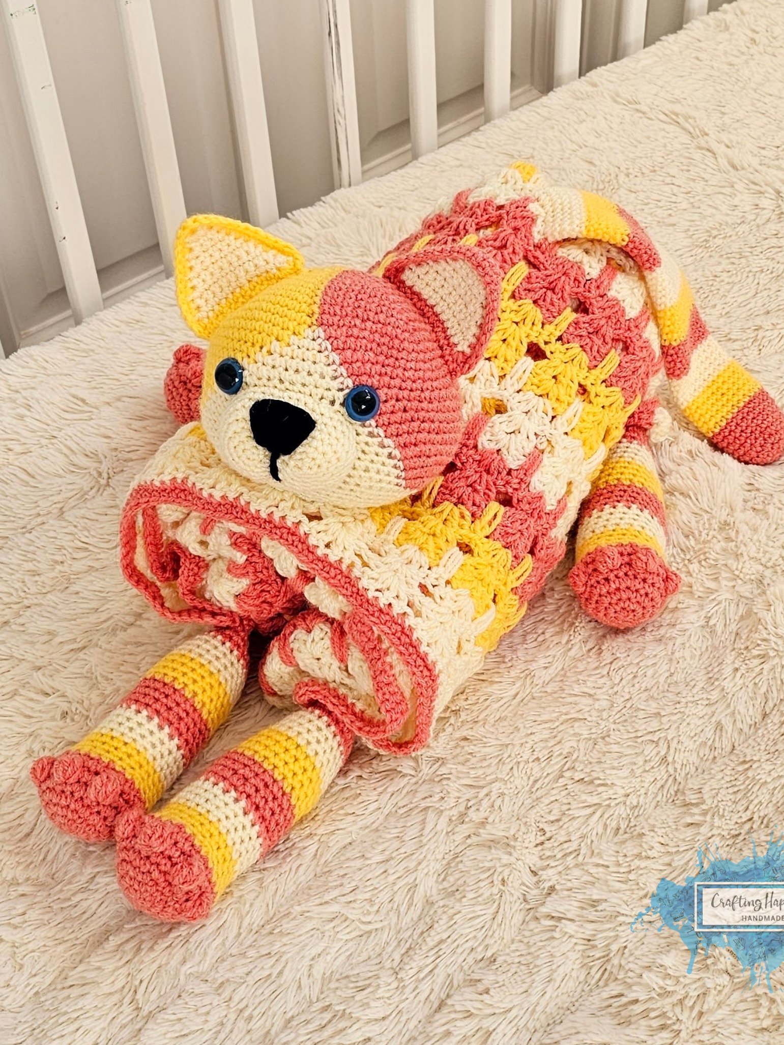 Calico Cat Crochet Baby Blanket PATTERN | Amigurumi Toy, Stroller Throw (PDF Pattern) product image (2)