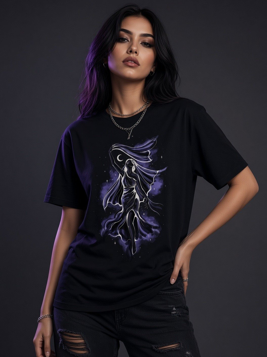 The Celestial Veil // Nebula Dancer Heavyweight Tee product image (1)