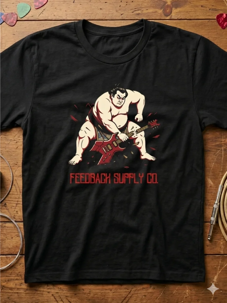 Sumo Guitar Smash T-Shirt – Rock Music Tee | Japanese Art Style Graphic Shirt product image (1)