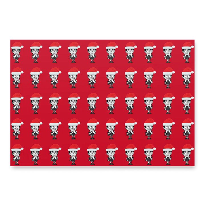Santa Hat Fly Diiqqiidy Wrapping Paper Set product image (1)