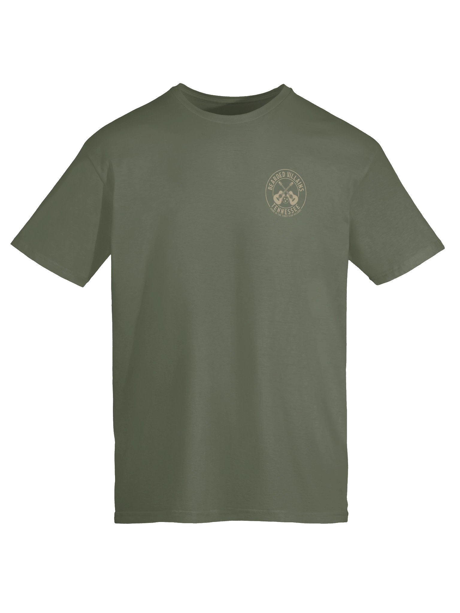 TSV Bearded Villains Tennessee “Tactical Grit” T-Shirt | Desert Tan Logo on Olive or Combat Black | Rugged Brotherhood Strength & Everyday Utility product image (18)