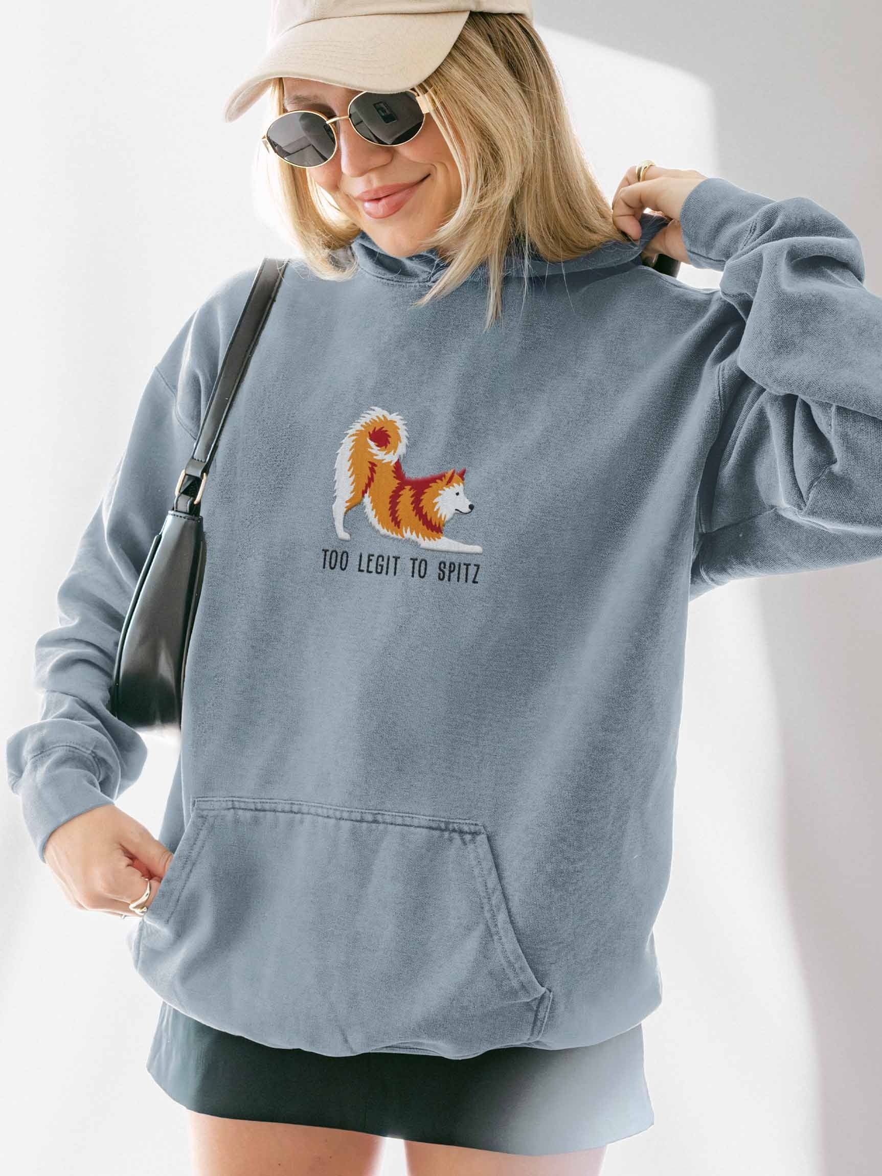 Too Legit to Spitz Premium Hoodie (Embroidered) of a Finnish Spitz(Gold) product image (2)