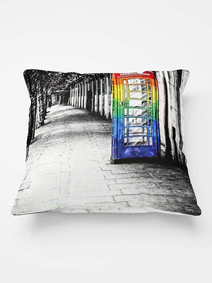 British Telephone Box - LGBTQ Pride Design Throw Pillow product image (2)