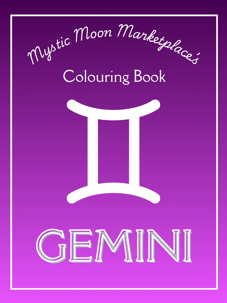 Gemini Colouring Book for Adults | 20 Whimsical Zodiac & Astrology Colouring Pages for Stress Relief product image (1)
