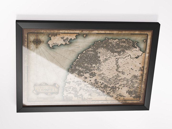 Map - North West Corintiel - Framed product image (2)