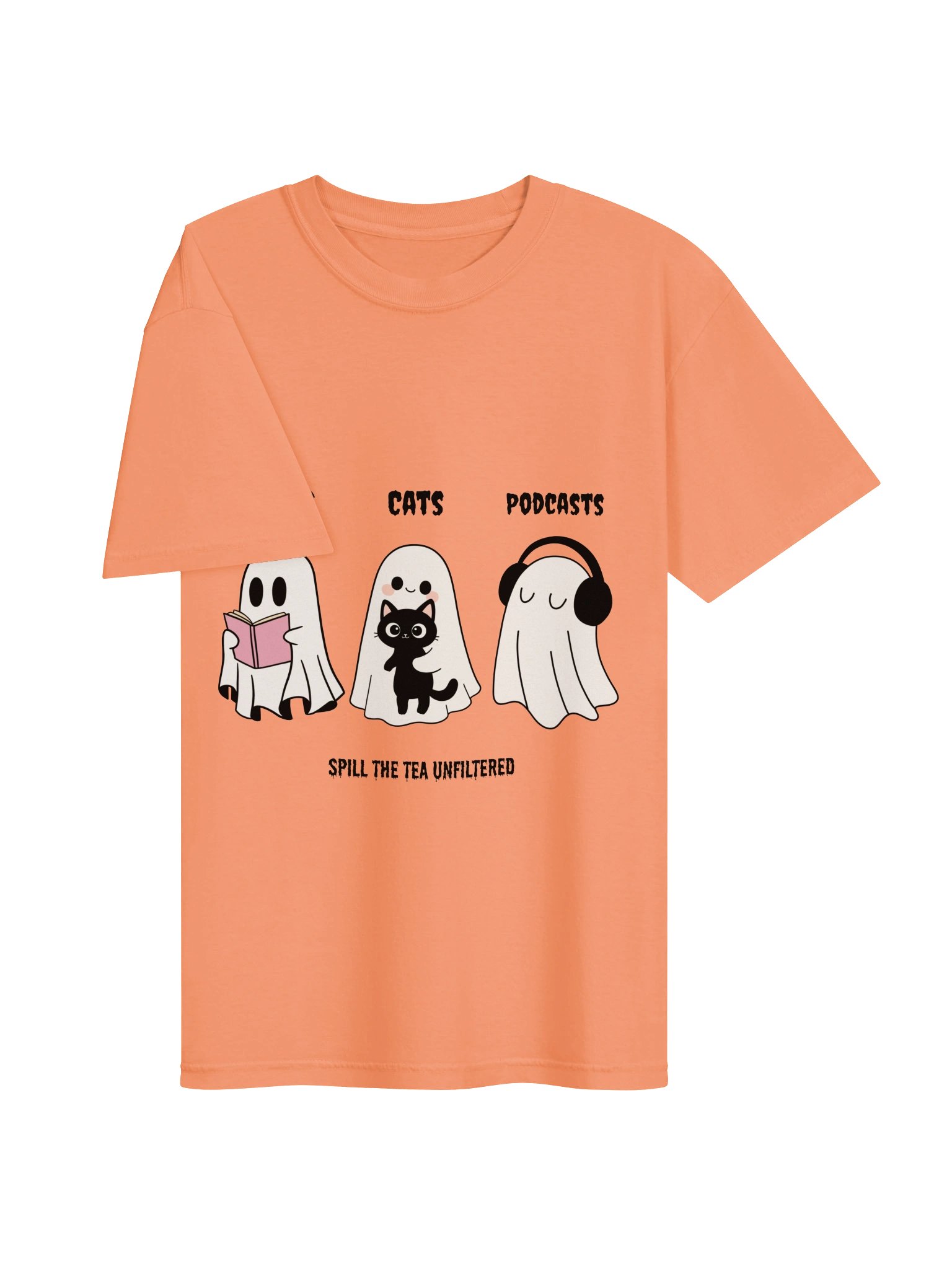 Books Cats Podcasts Halloween Tee product image (3)