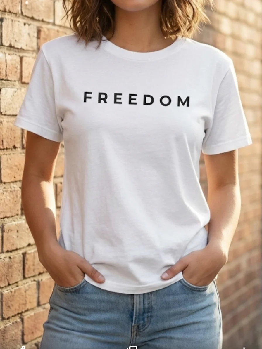 White Freedom T-Shirt product image (4)