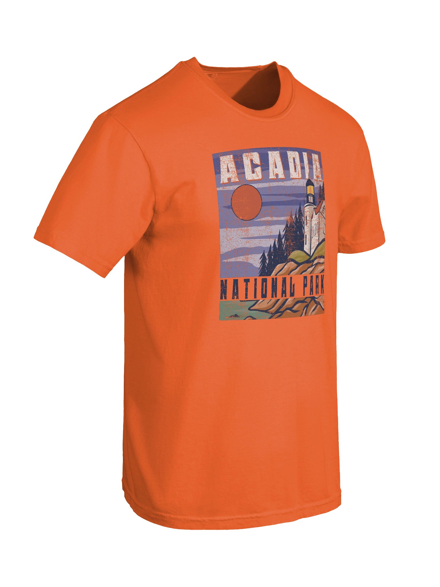 Acadia National Park Maine Shirt – Vintage Lighthouse Coastal Sunset Retro Travel Tee product image (9)