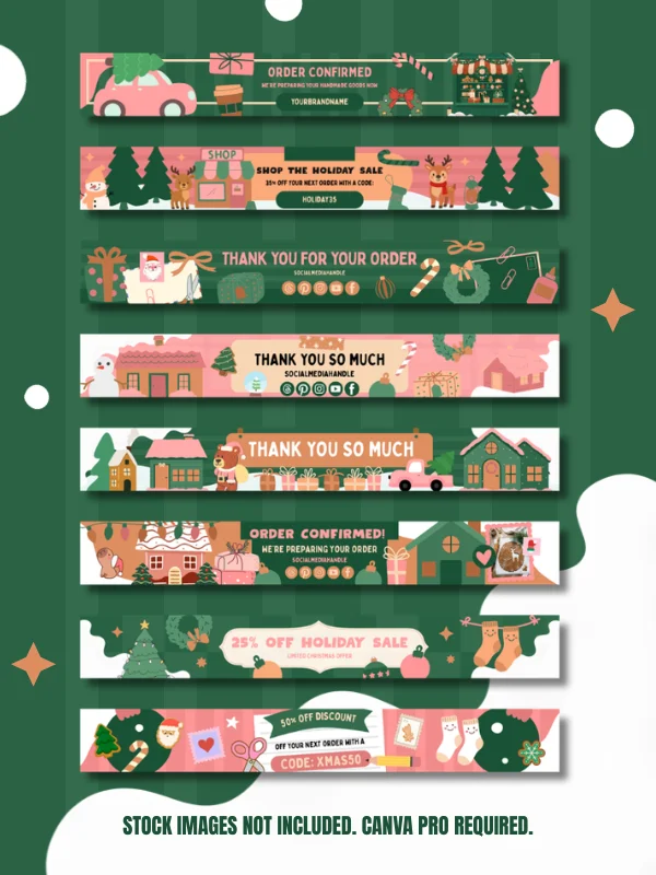 Coquette Christmas Etsy Receipt Banner Template product image (2)