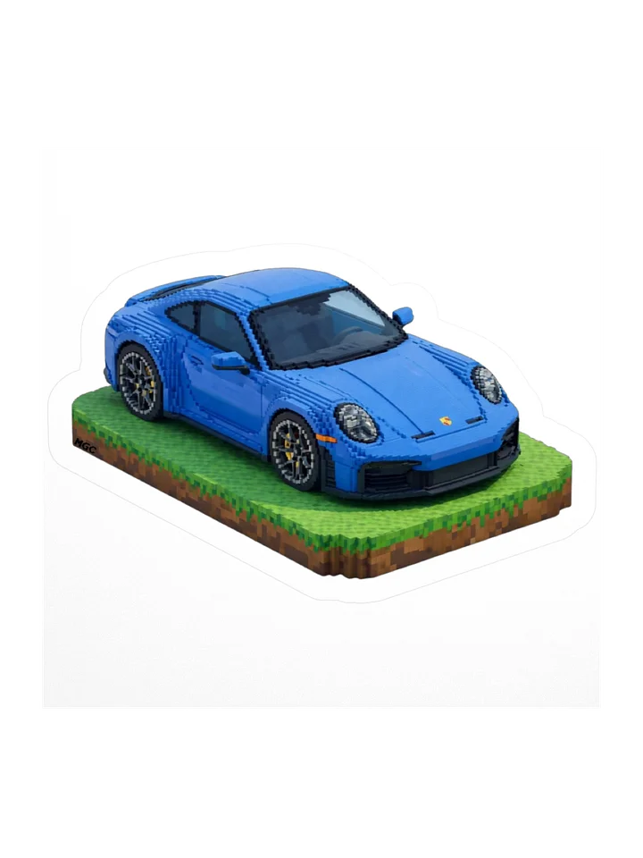 Shark Blue Porsche 911 GT3 Touring Sticker (Pixel, Retro, Minecraft) product image (2)