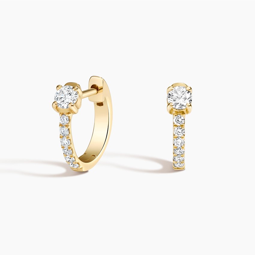 Taylor Lab Diamond Huggie Earrings in 925 Sterling Silver product image (1)