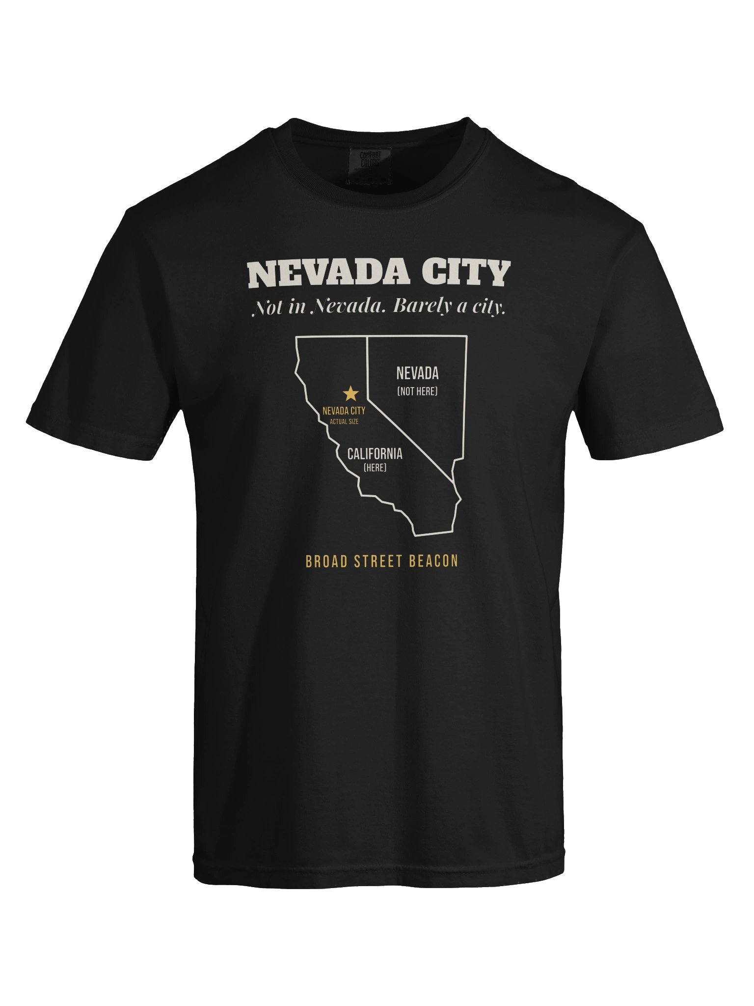 Nevada City: Not in Nevada (Map Edition) Tee product image (9)