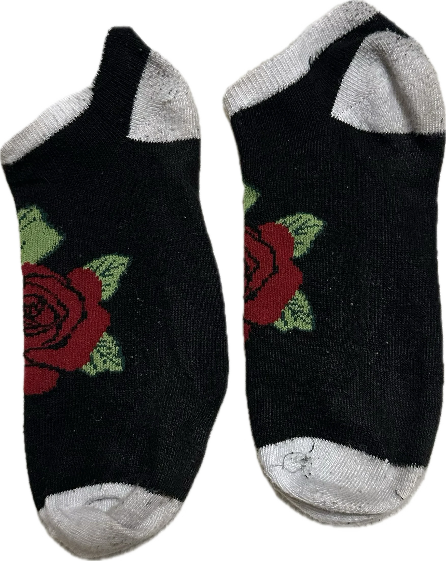 White and black rose ankle socks product image (1)