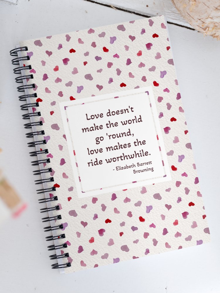 Love Makes the Ride Worthwhile Hearts Notebook product image (1)