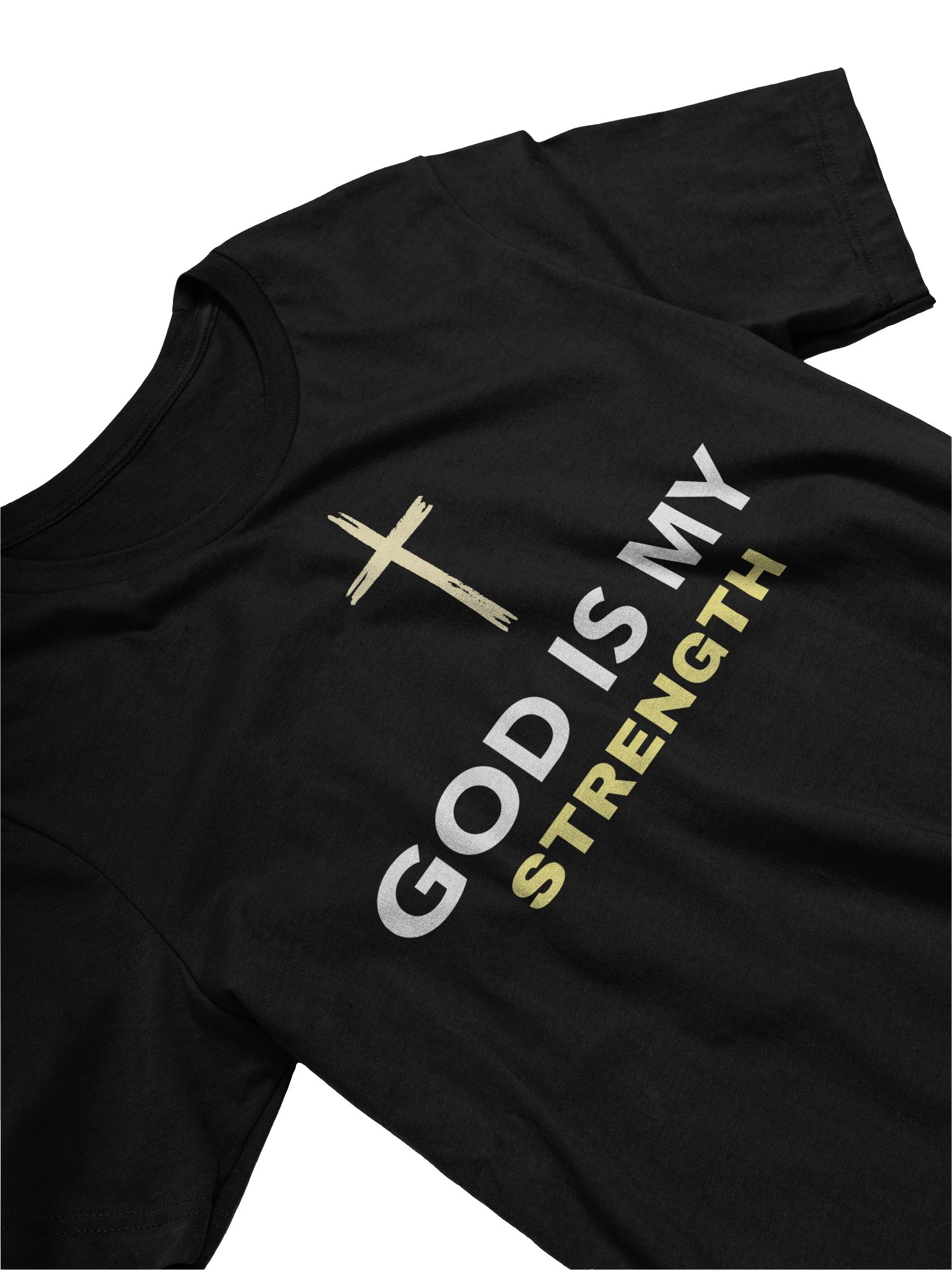 God Is My Strength Christian T-Shirt Cross Faith Jesus Gift product image (2)