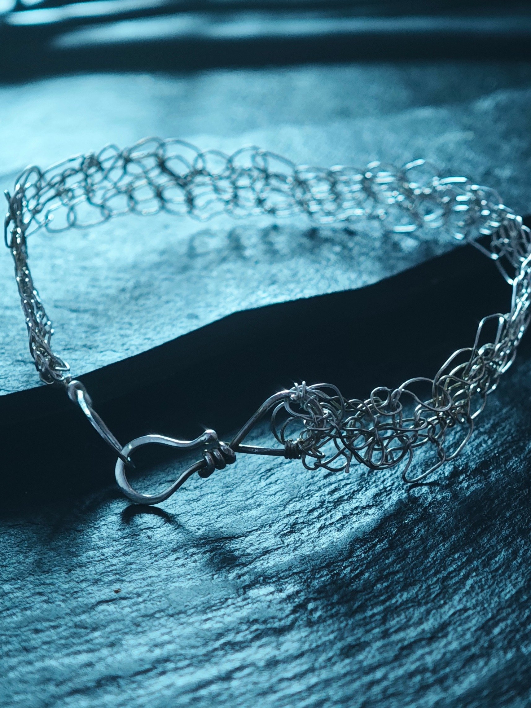 Argentium crochet bracelet product image (2)
