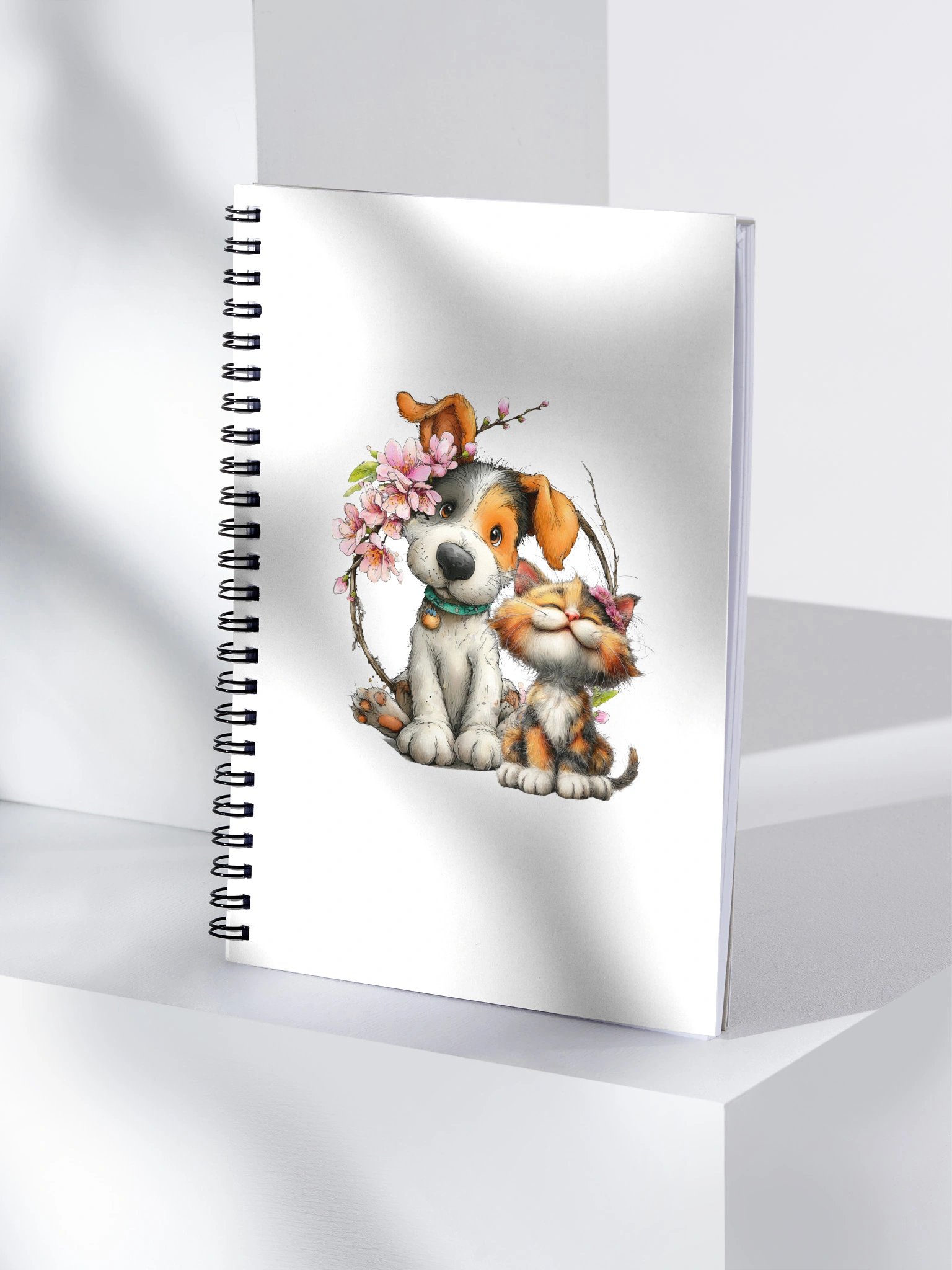 Dog And Cat Floral Notebook product image (4)